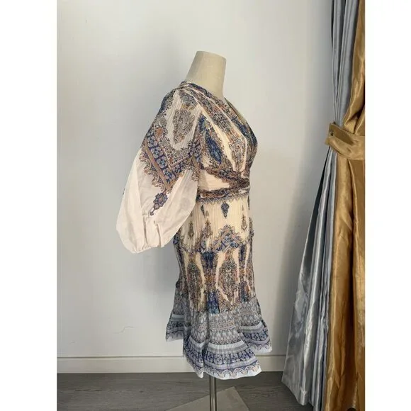 Zimmermann Printed Plissé-Organza Mini Dress - Picture 2 of 10